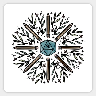 D20 Character Sheet Pattern Sticker